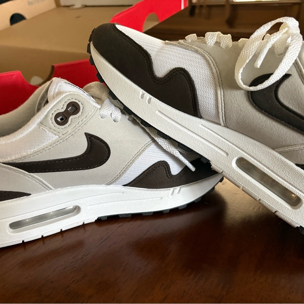 Nike Brown and White Air Max Sneakers